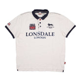 Lonsdale Vintage Polo in Weiß Marineblau Größe L